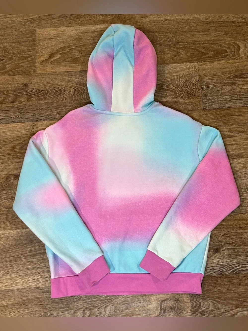 Adidas Girls Tie Dye Hoodie - Youth Size XL 16 Loose Fit. Blue / Pink / White